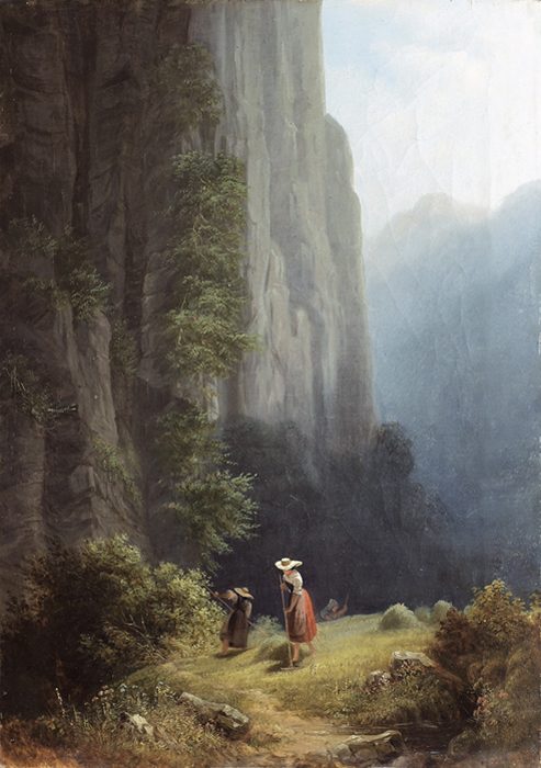 «Sennerinnen vor der Benediktenwand» – Carl Spitzweg