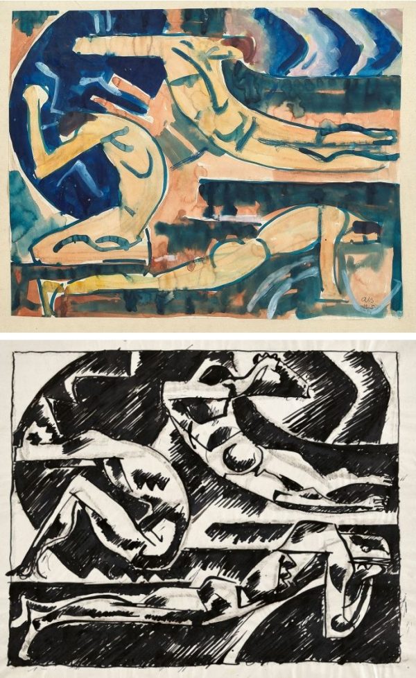 Gloggner Kunstauktionen | «Jünglinge in der Natur (Studie)» − 1915 – August Babberger