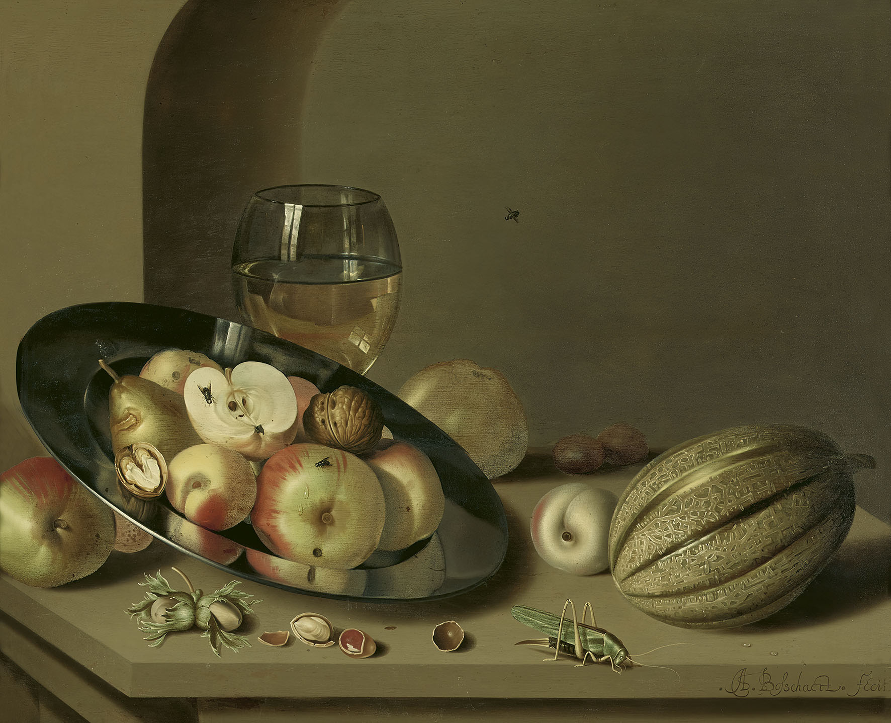 Ambrosius Bosschaert d. J. «Stillleben mit Früchten auf Zinnteller ...