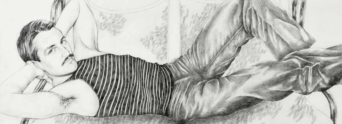 Gloggner Kunstauktionen | Walter Pfeiffer (1946) «Portrait Hannes B.» – 1971/76 Bleistiftzeichnung a/Papier, 49 × 67,8 cm (Ausschnitt) | Kunstauktion 18. Oktober 2025